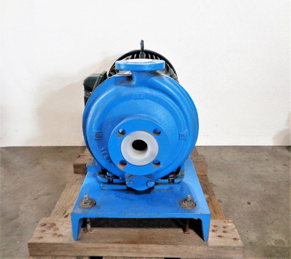 Goulds 3298 Chemical Process Pump 1" x 1.5"-8" Tefzel Lined w/ 7.5HP Motor